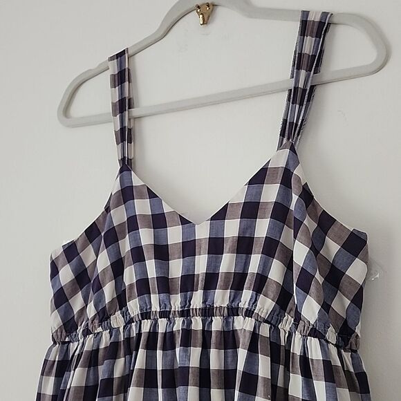 Walter Boho Lagenlook Purple Gingham Cotton Cottagecore V Neck Mini Dress L (F9) - Picture 5 of 14